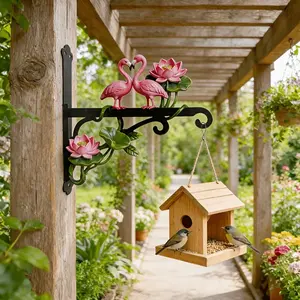 Colorful Metallic Wall and Outdoor Hanging Ornaments, Two-Flamingo Design, Rust-Proof and Sun-Resistant, Perfect for Wind Chimes and Bird Feeders