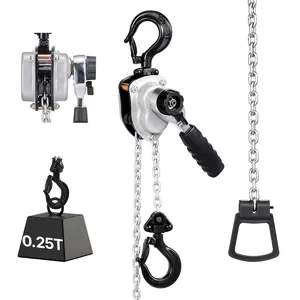 VEVOR Manual Lever Chain Hoist, Summervibes, 1/4T 550LBS Capacity Heavy Duty Come Along, 5FT Lift G80 Alloy Steel Chain With Dual Pawl Mechanical Brake,360°Rotating Hooks, for Warehouse Construction Garage
