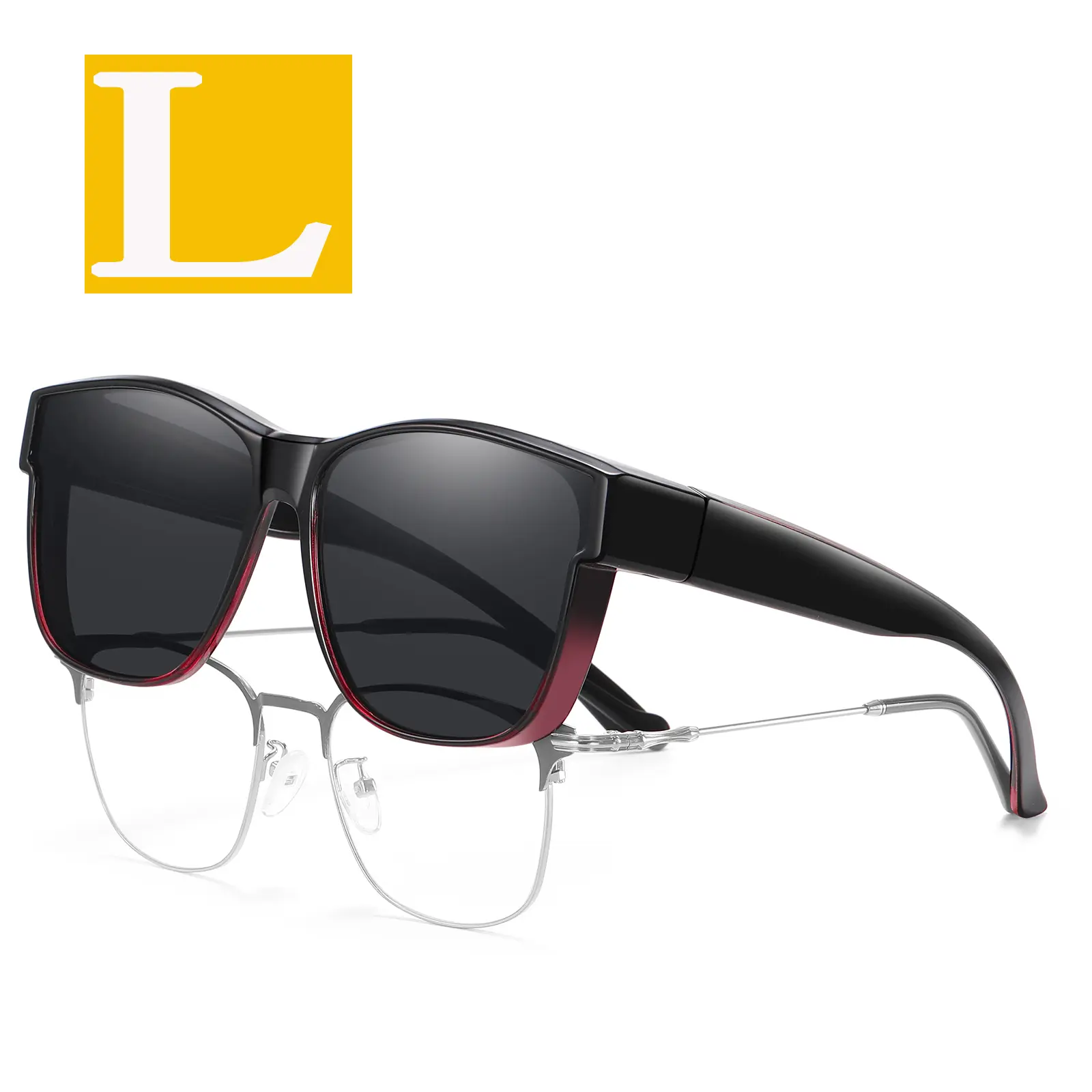 Gradient Wine Red Frame Grey Lens