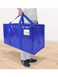Durable Blue Black Waterproof Storage Bag - Ideal for Moving, Traveling, Camping & Gardening