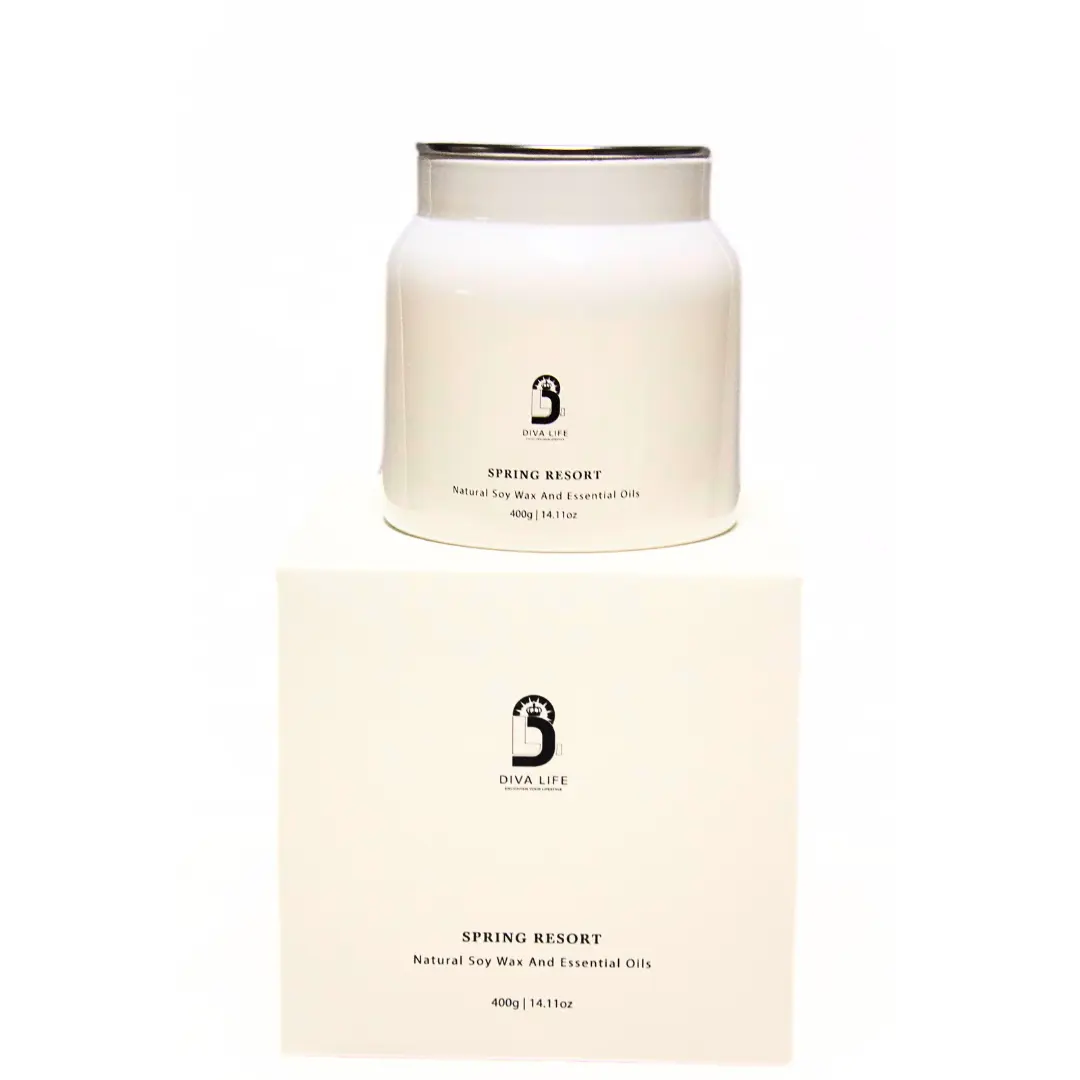 Diva Life Spring Resort 400 g Soy Wax Cotton Wick Multilayer Fragrance Smokeless Candle