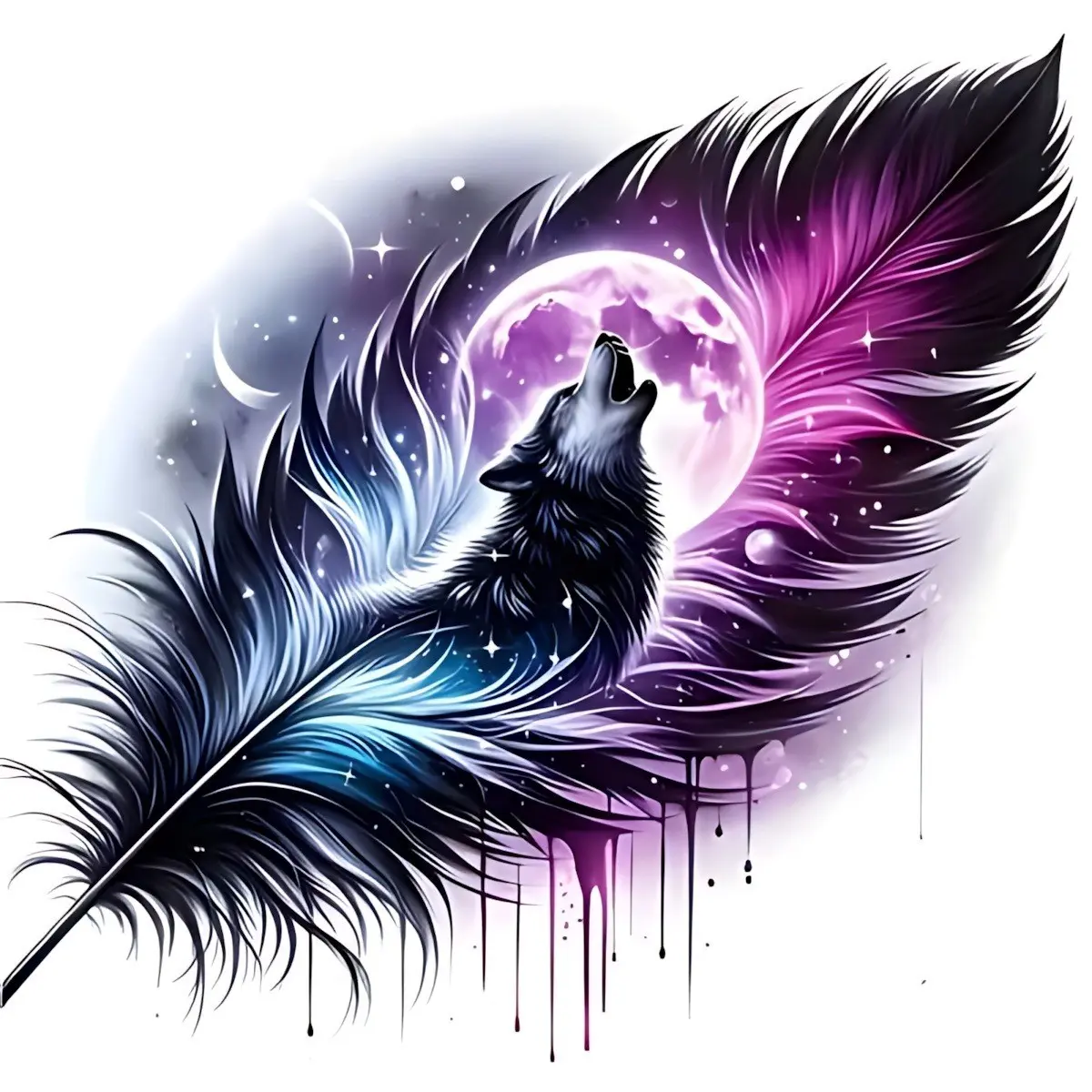 Large Glow-In-The-Dark Wolf Sticker, 15.24cm Feather Art Vinyl Decal, Car Decals, Self-Adhesive Bright Car Exterior Decoration for Cars Trucks Windows Metal Surfaces