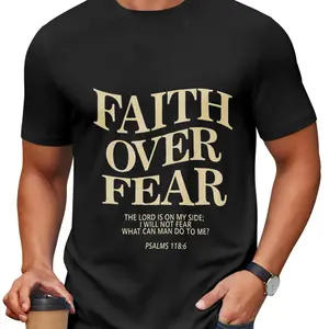 Christian Faith Over Fear Shirt S-5XL Oversize Unisex Bible Verse T-Shirt - Premium Soft Cotton Jeremiah 29:11 Streetwear Pre-Shrunk