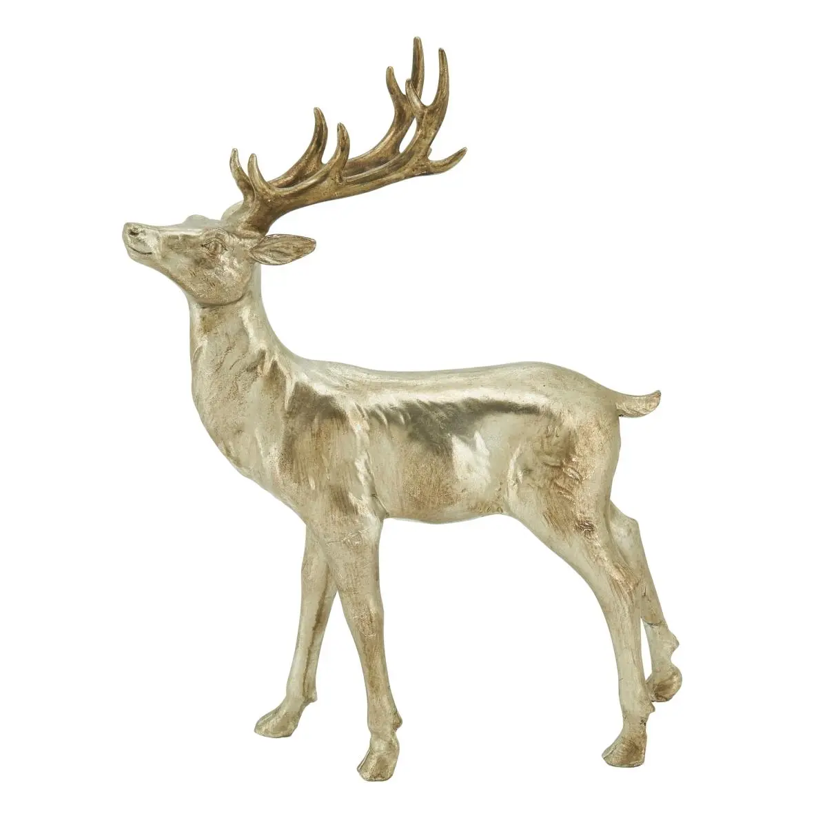 Saro Lifestyle XD292.S12 12 in. Classical Standing Deer Figurine - Home Decor Statues & Bobbleheads Accent, Silver, Figurines, Statues & Bobbleheads