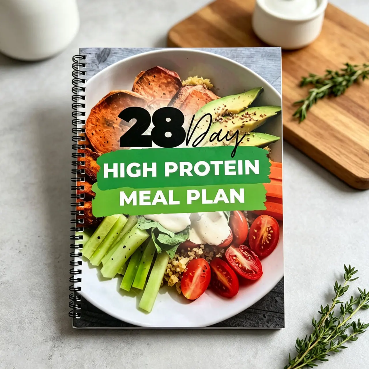 Alafakingdom 28-Day High Protein Meal Plan Set - Healthy Cookbook, Gluten-Free Ingredients Resource, Muscle Health Guide