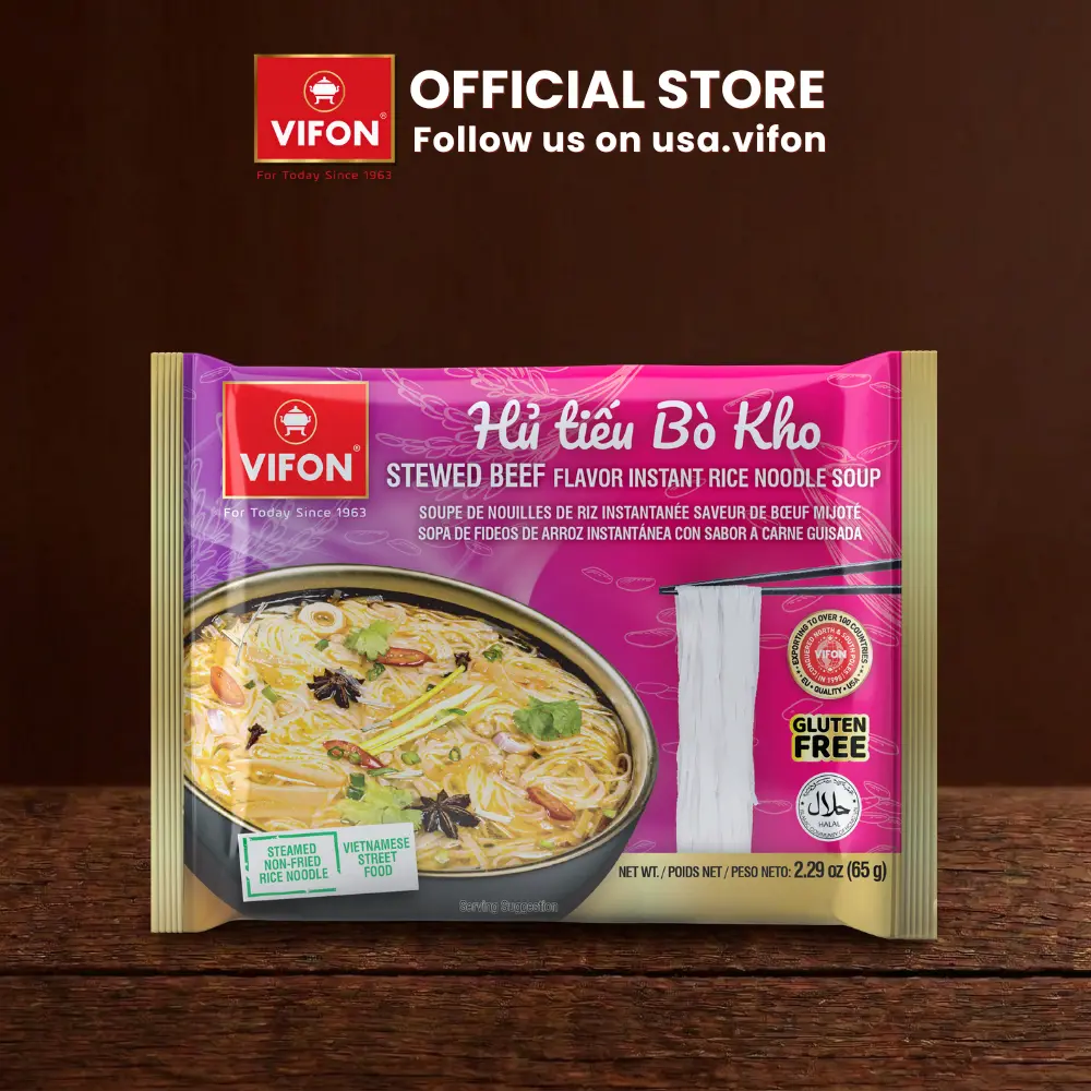VIFON Stew Beef Vietnamese Style Rice Noodle Pack 2.3 Oz
