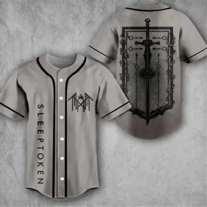 Sleep Token Damocles Crest Heavy Metal Baseball Jersey, Even In Arcadia Album Merch, Unisex Oversize Rock Band Baseball Jersey, Gift For Rock Music Lovers AZ
