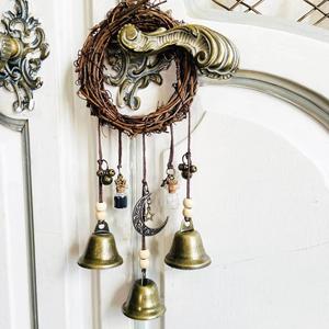 witch bell hanging decor, 1 count vintage style bell hanging ornament, home decor for living room bedroom garden, indoor and outdoor decor, wall decor