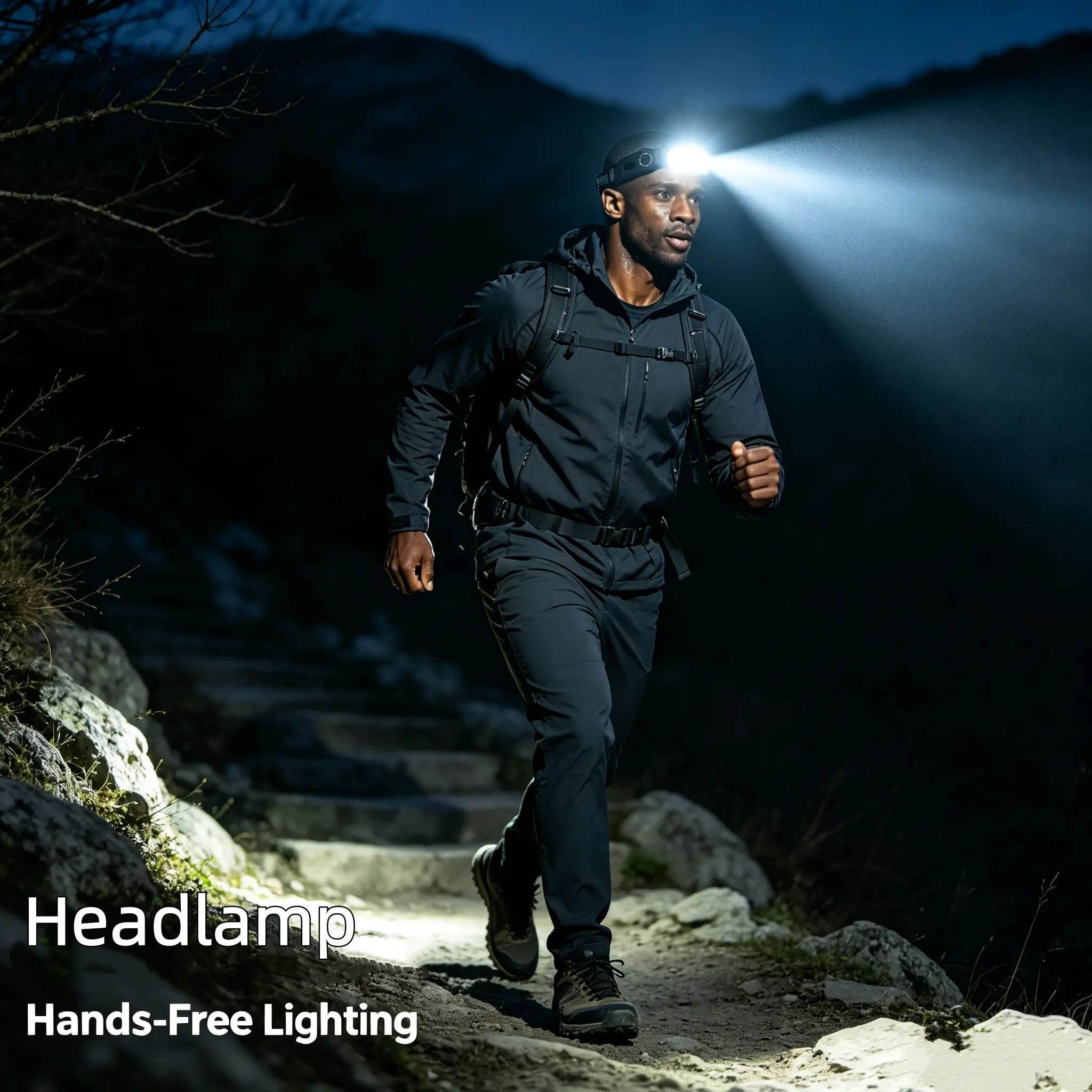 Lightweight Waterproof Rechargeable Head Light with Motion Activated for Outdoor Night Use