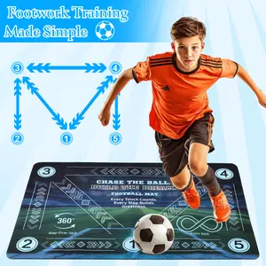 Football Training Mat for Kids & Teens – 24x36 Inch Soccer Agility Footwork Trainer with Step Over, 360 Turn & Dribbling Paths – Indoor Skills Equipment for Youth Players child football training personalized soccer ball
