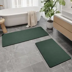 Bathroom Mat Set, 2 Counts/set Non-slip Absorbent Bath Mats, Quick Drying Bathroom Mat, Kitchen Floor Mat, Bathroom Rug, Bathroom Accessories, Bathroom Drying Doormat