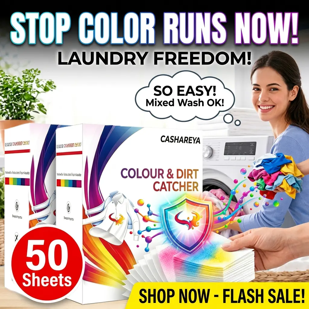 50 Count Laundry Color Catcher Sheets, Anti Color‑Bleeding Dye Absorbing Sheets, Prevent Dye Transfer, Safe for Mixed Light & Dark Clothes Washing, Compatible With All Washing Machines