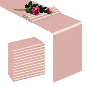 15 Pack Satin Table Runner 12 x 108 Inch Long Bright Silk and Smooth Fabric Party Table Runner for Wedding Banquet Party Decoration,Gradution