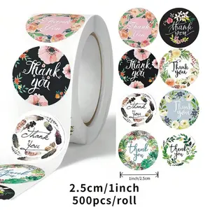 500pcs 2.5cm Thank You Sealing Stickers Envelope Decoration Adhesive Stickers Labels Seals Bread Sealing Labels Seals Gift Sealing Thank You Stickers Seals