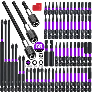 K7 68pc Impact Drill Bit Set with Anti-Slip Screwdriver Heads, 1/4 Inch Hex Shank, Includes 3 Self-Locking Extension Bars for Home, Building & Woodworking, Screwdriver Bits Set.#dealsforyoudays