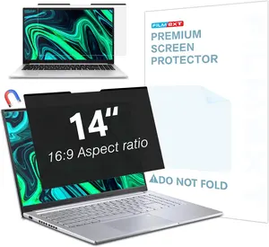 FILMEXT Magnetic Laptop privacy screen 14 inch for 16:9 Widedisplay, Removable Laptop Privacy Screen Shield Anti Glare Blue Light Filter for HP/Dell/Acer/Lenovo/Asus