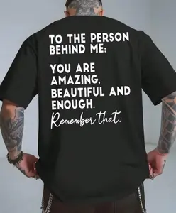 100% Cotton Clothes For Men Men'S Summer Graphic T-Shirt -"You Are Amazing,Beautiful And Enough" Print, Casual Crew Neck Short-Sleeve Tee, Breathable & Stylish For Beach Vacations, Motivational Clothing|Positive Message Shirt|Flexible Fit ShirEaster Gifts