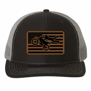 Dirt Bike Flag Hat, American Flag Hat, Richardson Vegan Patch Hat, Dad Hat, Richardson 112 Hat, Gifts for Him, Cap Daddy