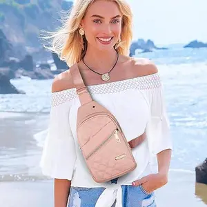 Sling Bag for Women Men Crossbody Bags for Women Trendy Casual sports bag  with Convertible Shoulder Strap Chest Bag for Travel Hiking