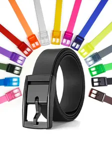 Unisex Silicone Buckle Belt, One-Click Unlock Design, Multicolor Stylish Accessory for Daily Wear, All Seasons Fashion, Adjustable