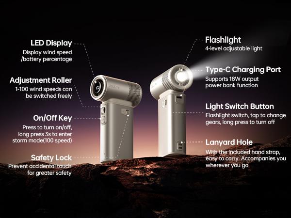 Jisulife Multifunction Portable Handheld Turbo Fan with 9000 mAh Powerbank & Flashlight 100 Speeds Adjustable Mini Personal Fan for On-the-Go Cooling Jisulife Multifunction Portable Handheld Turbo Fan with 9000 mAh Powerbank & Flashlight 100 Speeds Adjustable Mini Personal Fan for On-the-Go Cooling
