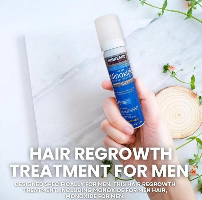 KIrkland Signature Minoxidil Foam, Hair Regrowth Treatment For Men, Unscented, 1 to 6 Months Supply Comfort