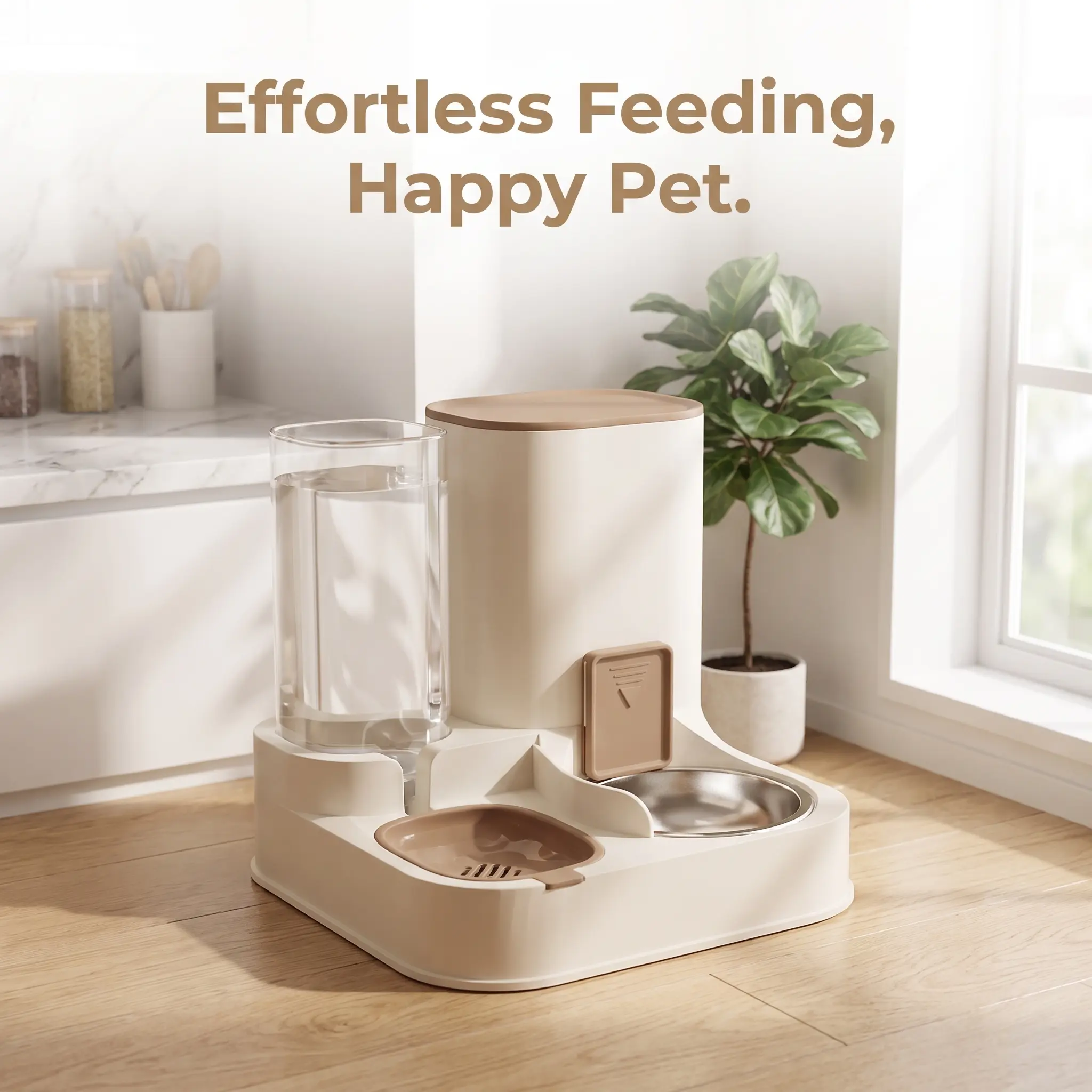 2-in-1 Automatic Pet Feeder & Water Fountain – High-Capacity Dispenser for Cats & Dogs – Convenient, No-Mess Meal & Hydration Solution