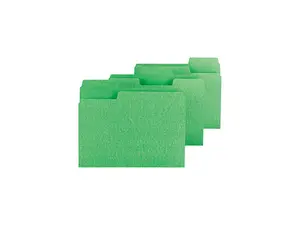 Smead 11985 SuperTab Colored File Folders, 1/3 Cut, Letter, Green, 100/Box