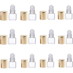 12 count  Glass Roll- Bottles for Essential Oils,1ml,Mini Glass Roll  Bottles Roller Refillable Essential Oil  Sample Vials Roller Container,Refillable  Roller Bottles