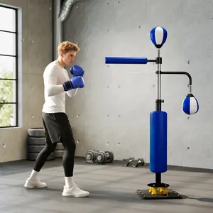 Web Baseed 4.6'-6.7' Speed Bag Boxing Bag Stand, Reflex Bag Boxing Training Equipment, Speed Punching Bag, Blue