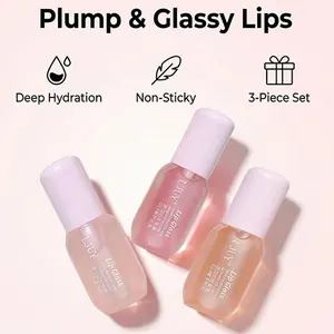 3 Counts/set Moisturizing Lip Balm,Hydrating Glossy Lip Glaze Stick Plumping Lip Oil for Girls & Women,Lip Stain,Skin care, Lip Brightening Lip Plumper, Lip Care Cosmetics, Gentle Moisture