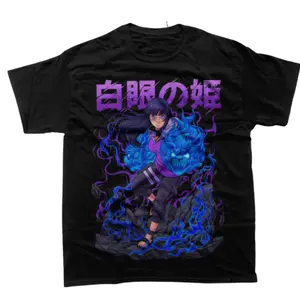 Hinata Hyuga Twin Lion Fists Anime - Vintage Graphic Tee - Unisex S-3XL - Menswear & Womenswear - Streetwear Tops - Casual Cotton Crewneck Shortsleeve Tshirt