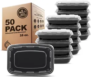 Meal Prep Containers [50 Pack] 1 Compartment Food Storage Containers with Lids, Bento Box, BPA Free, Stackable, Microwave/Dishwasher .