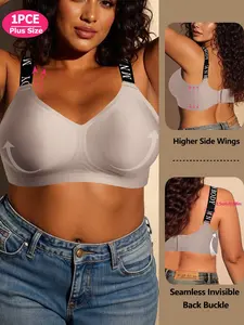 Plus Size Wireless Sports Bra, Workout Bra, Seamless Full Coverage Comfortable Yoga Fitness Bra, Adjustable Straps, All Seasons, 1xl-5xl