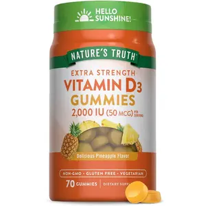 Nature's Truth Vitamin D3 2000 IU (50 mcg) - 70 Count - Pineapple Flavor - Vegetarian, Non-GMO and Gluten Free Supplement
