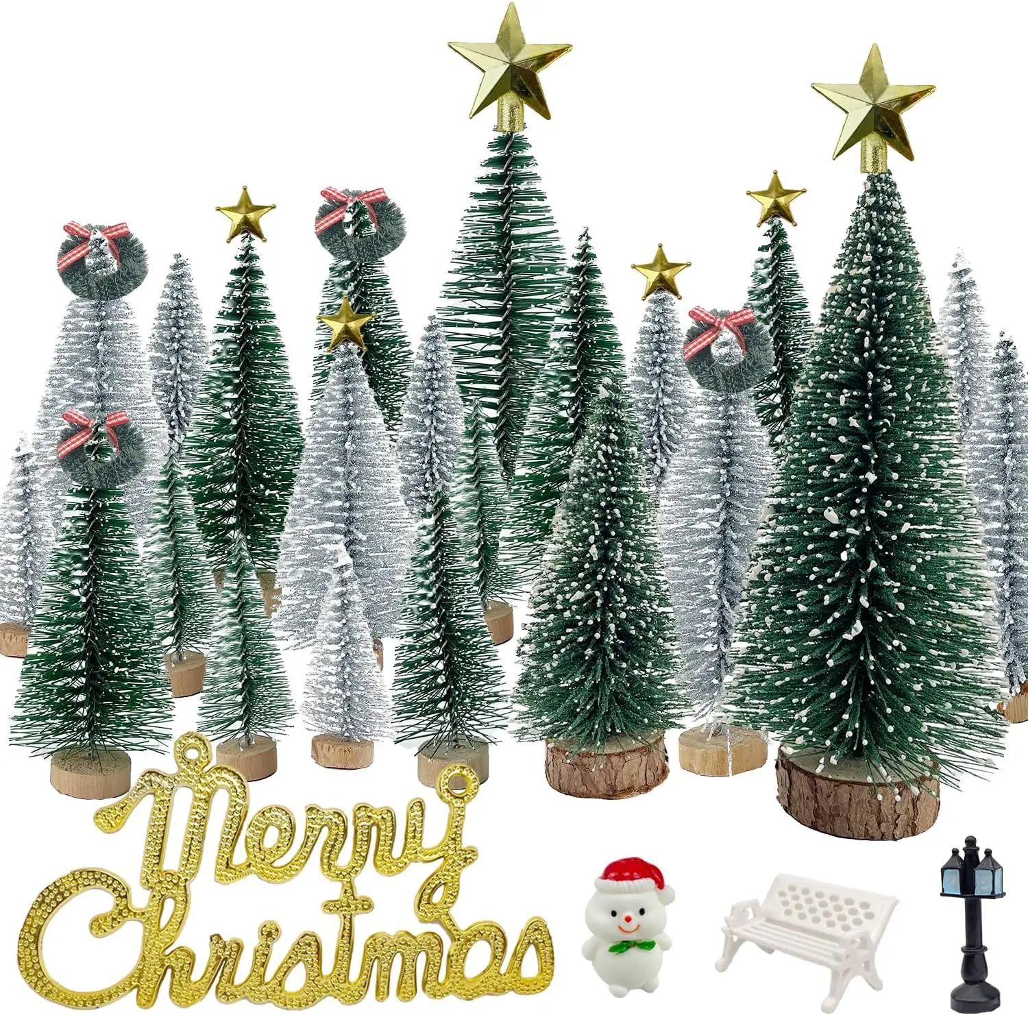 Notigat Miniature Christmas Pine Tree Mini Bottle Brush Christmas Trees Table T NotiGat