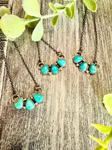 Myra Benally ~ Triple Droplet Bar Necklace