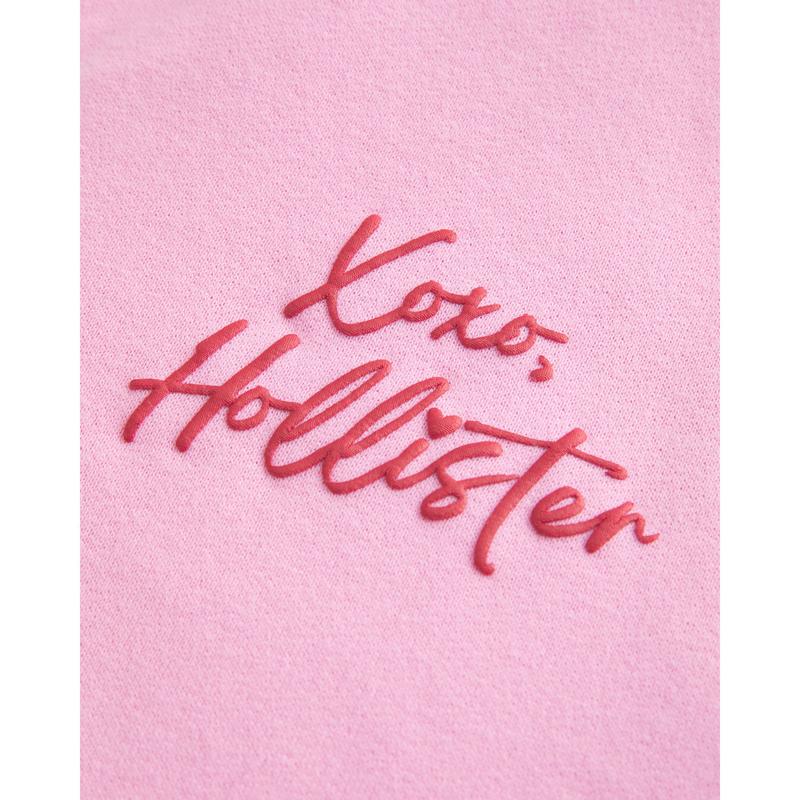 Hollister Feel Good Easy Zip-Up Xoxo Graphic Hoodie