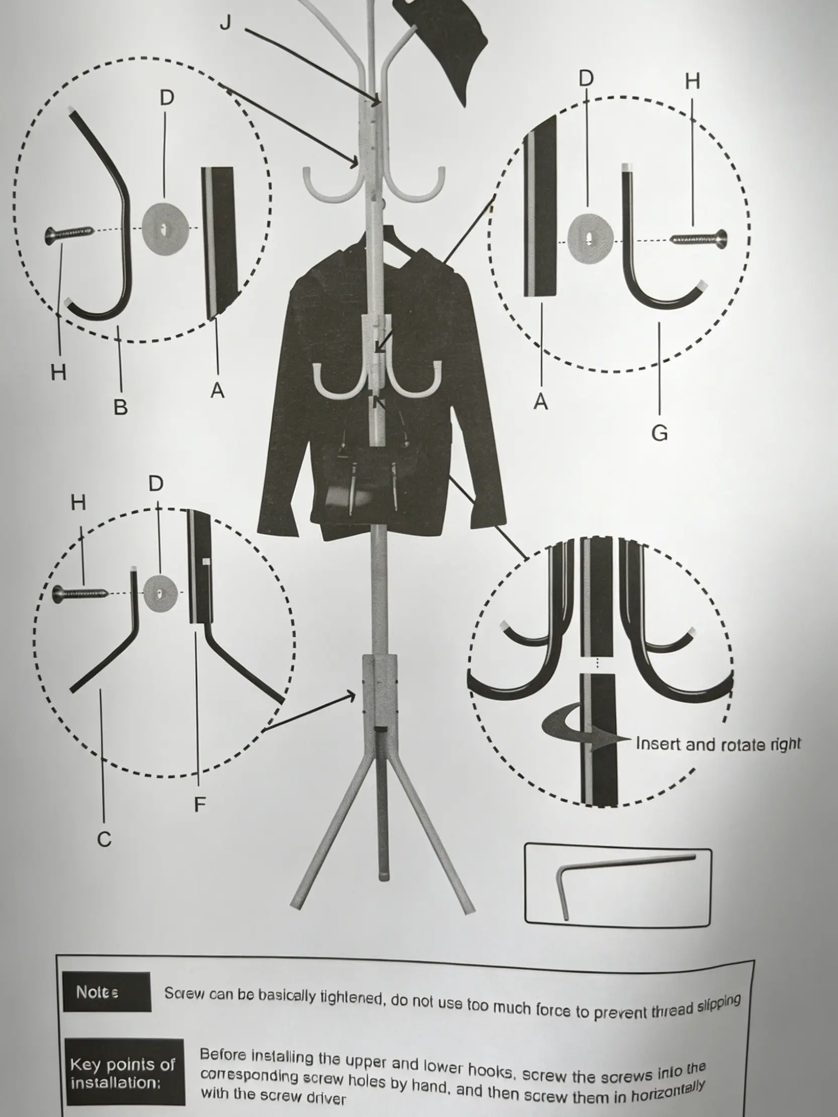 1 pc instruction manual — coat rack