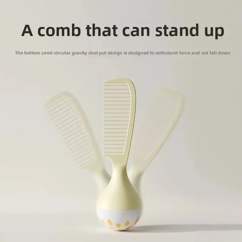 2 Pcs Tumbler self-standing comb, anti-static portable hair brush,wide-toothed anti-tangle design, U-shaped comb teeth, and an ergonomically designed handle. soft bristle