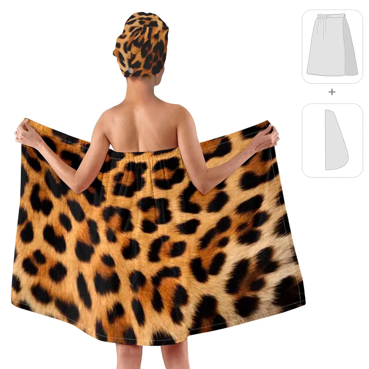 Plus sizes M-XXXXL, leopard print, suitable for women, post-shower, spa, and pool use, absorbent hair wrap, Hair Turban Towel. A must-have for home/travel, Water Absorbent Towel, Adjustable Towel Wrap.