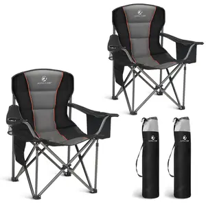 【Sophia&William】Oversized Camping Chair , 450LB Capacity with Cooler Bag,Heavy Duty Folding Outdoor Chair for Camping, Backyard & Tailgating