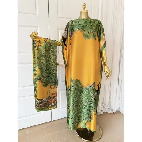 Women's Peacock Print Cape Shawl & Scarf Set Elegant Beach Cover-Up For Holiday Vacation Swimwear Coverups Swimsuit Coverup Lightweight Fabric Multi-Season Use