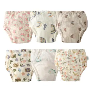 6-Pack Cotton Underwear For Girls Floral Pritned Potty Training Pants Soft  Breathable Absorbent Undies Infant Toddler Kids Assorted Waterproof Pee Training Underpants