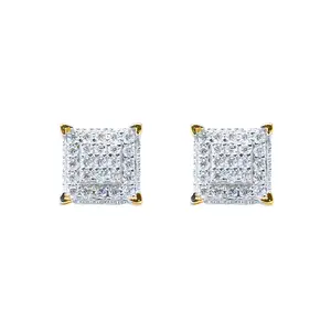 7mm Moissanite Cluster Earrings (Approx. 0.46 CT) – 925 Silver Screw Back