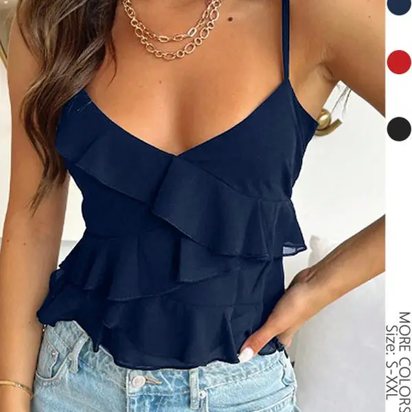 USBOUTIQUECHIC Women's Cropped Long Sleeve Shirt with Spaghetti Strap - Minimalist Fitted Casual Blouse for Fall Winter with Matte Twill Fabric