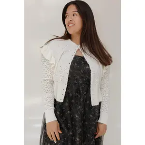 CROCHET CARDIGAN WITH RUFFLE SLEEVES