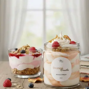 Handmade whipped cream candle peaches and cream  16oz