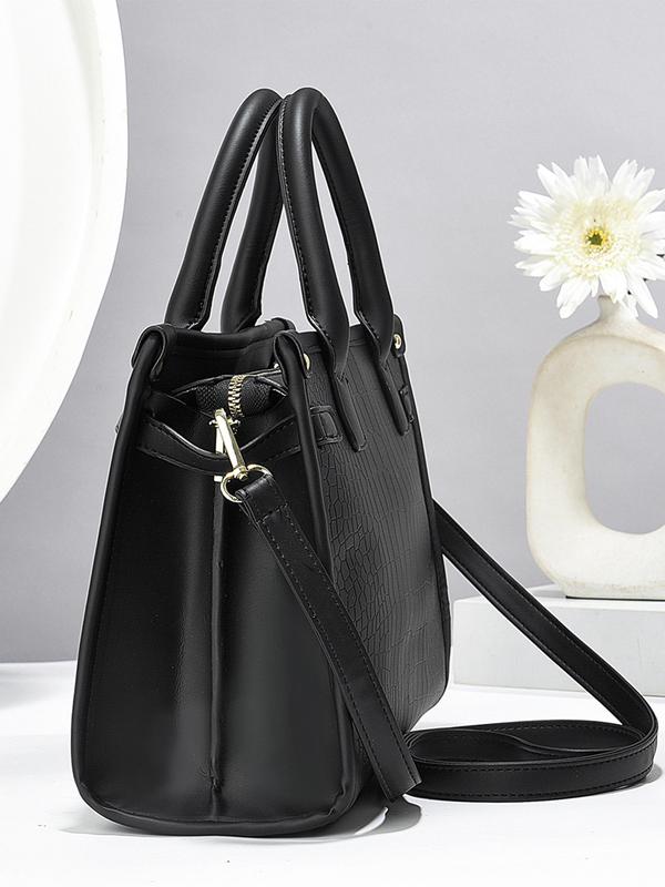 Women's Fashionable Crocodile Embossed Handbag, Large Capacity Shoulder Crossbody Bag, Stylish Handbag for Everyday Use, Fashionable Purse Handbag Women's Fashionable Crocodile Embossed Handbag, Large Capacity Shoulder Crossbody Bag, Stylish Handbag for Everyday Use, Fashionable Purse Handbag