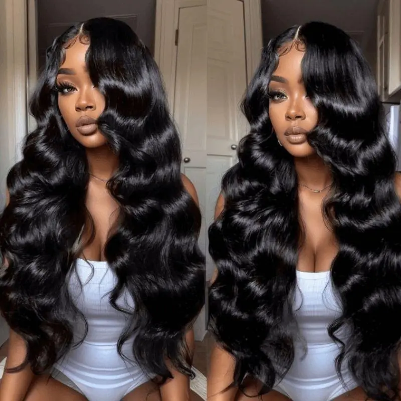 Bling Hair Body Wave 13x6 Lace Front Human Hair Wigs Brazilian 13x4 Body Wave Transparent Lace Frontal Wig 180 Density 4x4 Body wave Lace closure Wig For Women